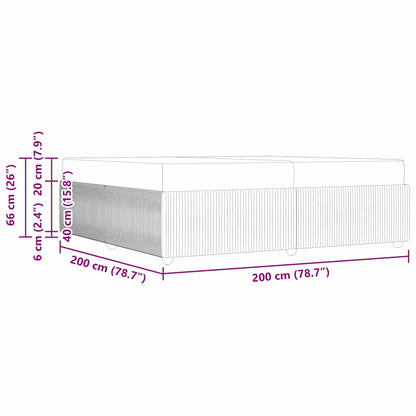 Sengeramme Med Madras Med Madras Mørkegrå 200 X 200 Cm Stof - Billede 12