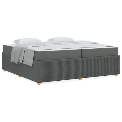 Sengeramme Med Madras Med Madras Mørkegrå 200 X 200 Cm Stof - Billede 4