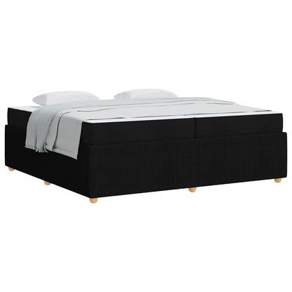 Sengeramme Med Madras Med Madras Sort 200 X 200 Cm Stof - Billede 3