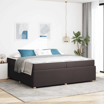 Sengeramme Med Madras Med Madras Mørkebrun 200 X 200 Cm Stof - Hovedbillede