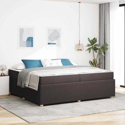 Sengeramme Med Madras Med Madras Mørkebrun 200 X 200 Cm Stof - Hovedbillede
