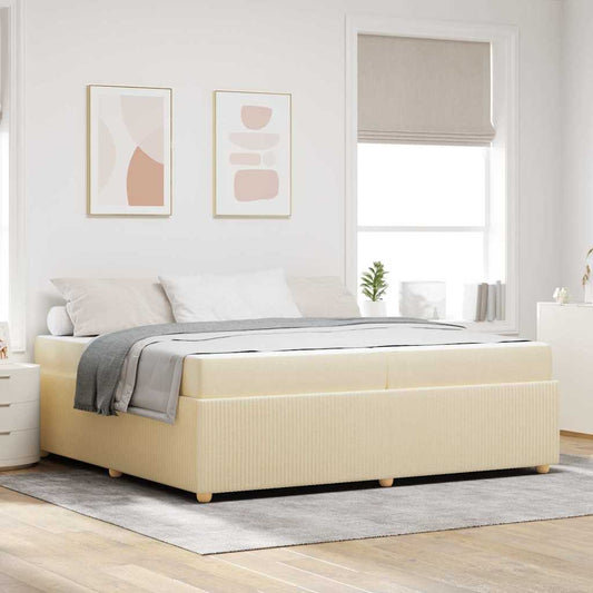 Sengeramme Med Madras Med Madras Creme 200 X 200 Cm Stof - Hovedbillede