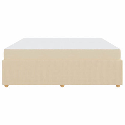 Sengeramme Med Madras Med Madras Creme 200 X 200 Cm Stof - Billede 7