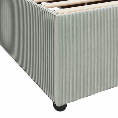 Sengeramme Med Madras Med Madras Lysegrå 200 X 200 Cm Fløjl - Billede 9