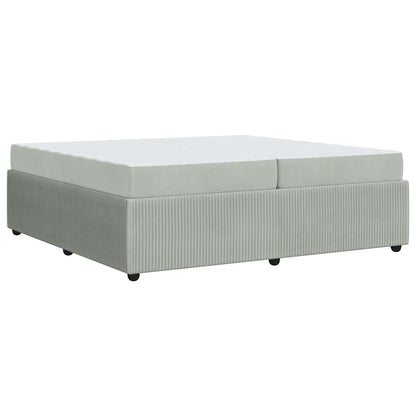 Sengeramme Med Madras Med Madras Lysegrå 200 X 200 Cm Fløjl - Billede 2