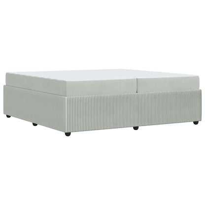 Sengeramme Med Madras Med Madras Lysegrå 200 X 200 Cm Fløjl - Billede 8