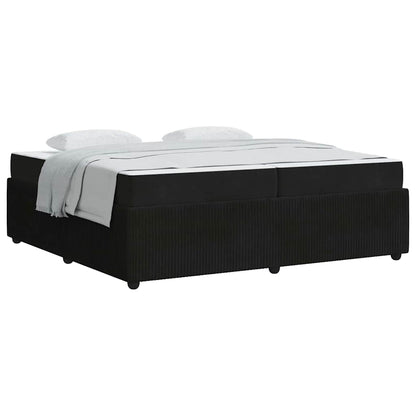 Sengeramme Med Madras Med Madras Sort 200 X 200 Cm Fløjl - Billede 3