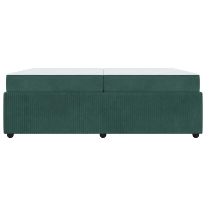 Sengeramme Med Madras Med Madras Mørkegrøn 200 X 200 Cm Fløjl - Billede 6