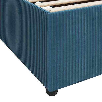 Sengeramme Med Madras Med Madras Blå 200 X 200 Cm Fløjl - Billede 9