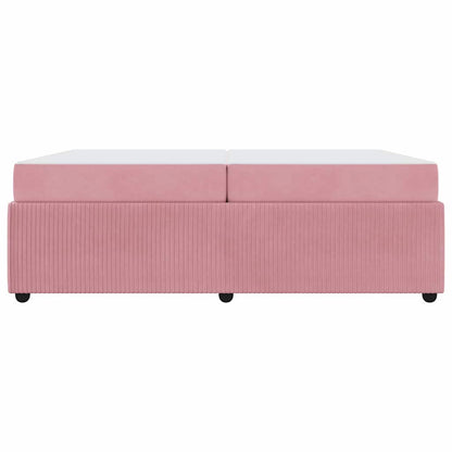 Sengeramme Med Madras Med Madras Lyserød 200 X 200 Cm Fløjl - Billede 6