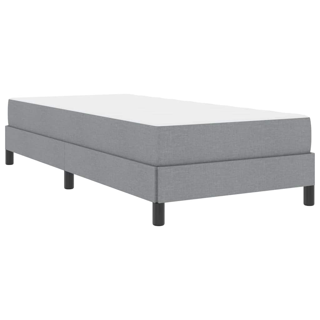 Box Spring Seng Med Madras Lysegrå 80 X 200 Cm Stof - Billede 2