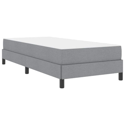 Box Spring Seng Med Madras Lysegrå 80 X 200 Cm Stof - Billede 2