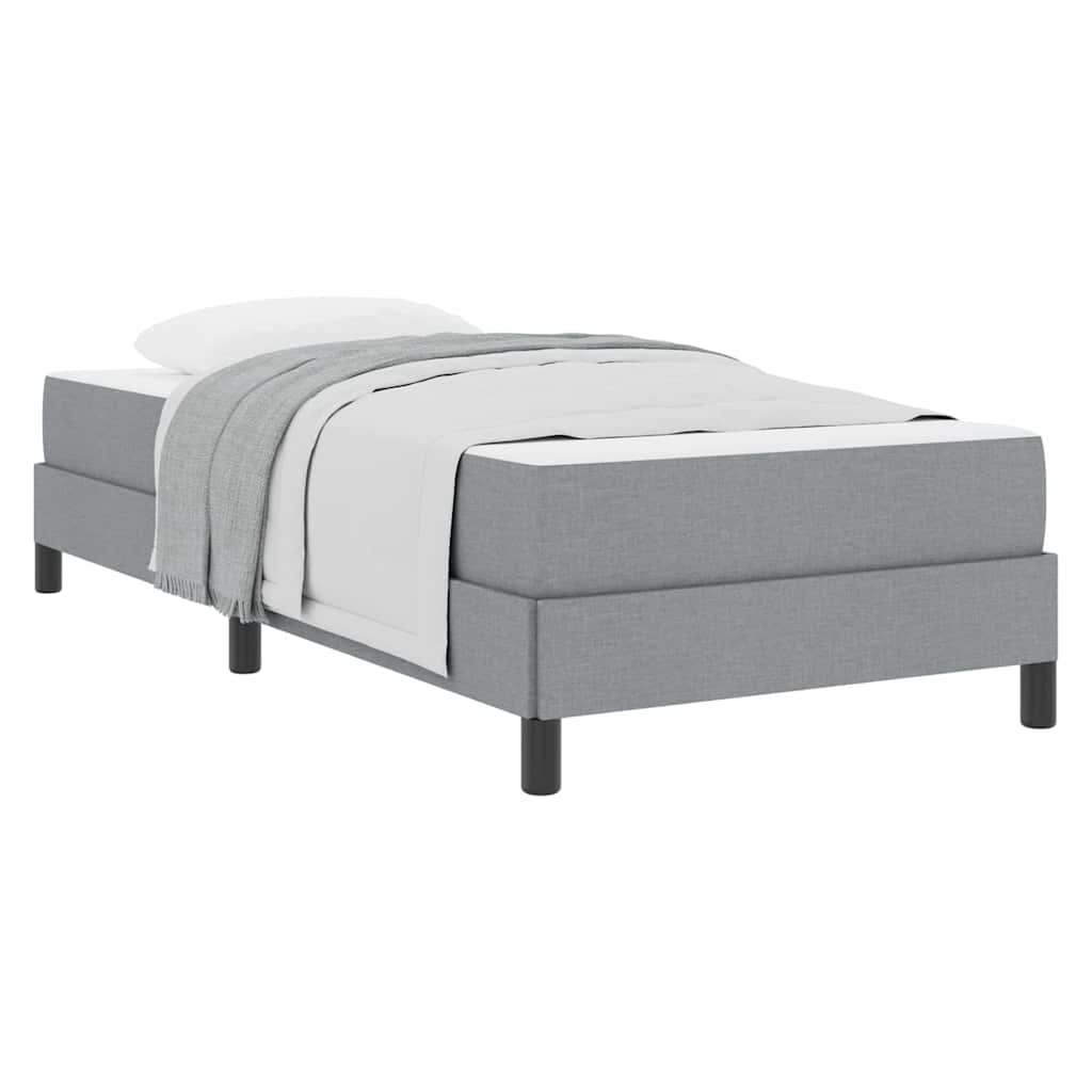 Box Spring Seng Med Madras Lysegrå 80 X 200 Cm Stof - Billede 3