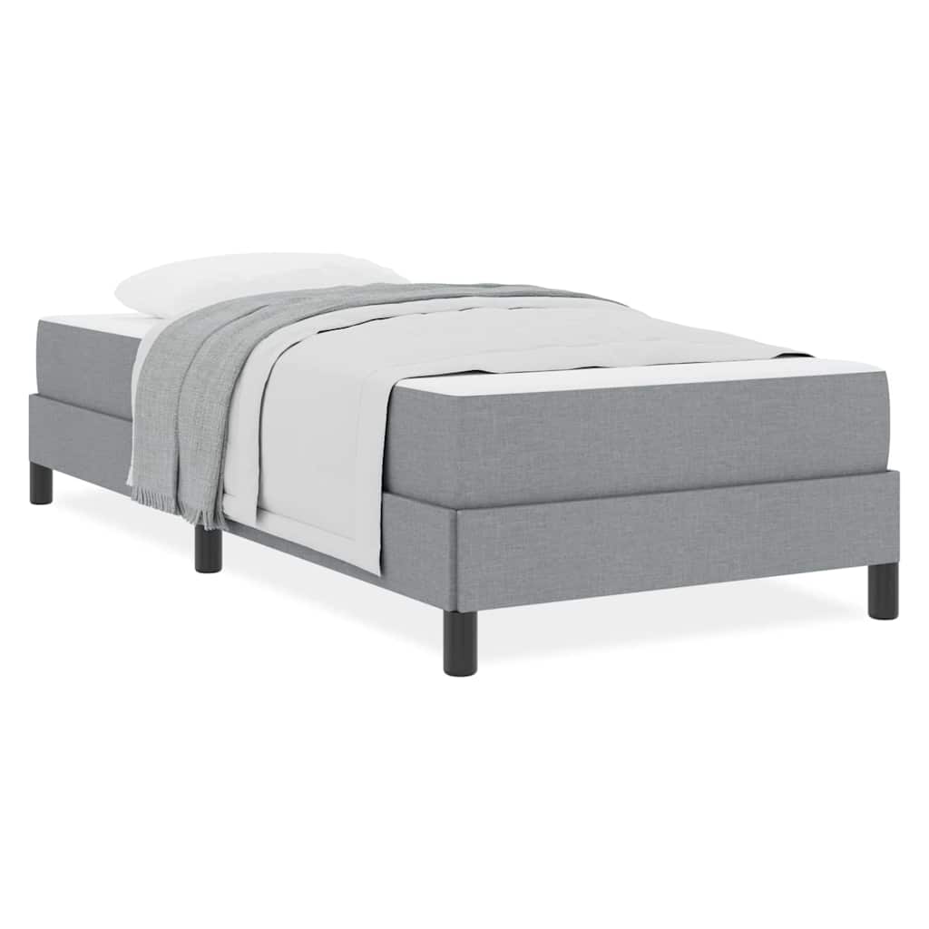 Box Spring Seng Med Madras Lysegrå 80 X 200 Cm Stof - Billede 4