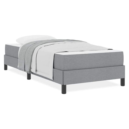 Box Spring Seng Med Madras Lysegrå 80 X 200 Cm Stof - Billede 4