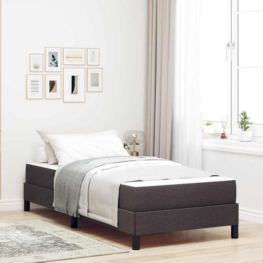 Box Spring Seng Med Madras Mørkebrun 80 X 200 Cm Stof - Hovedbillede