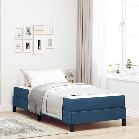Box Spring Seng Med Madras Blå 80 X 200 Cm Stof - Hovedbillede