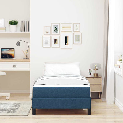 Box Spring Seng Med Madras Blå 80 X 200 Cm Stof - Billede 5
