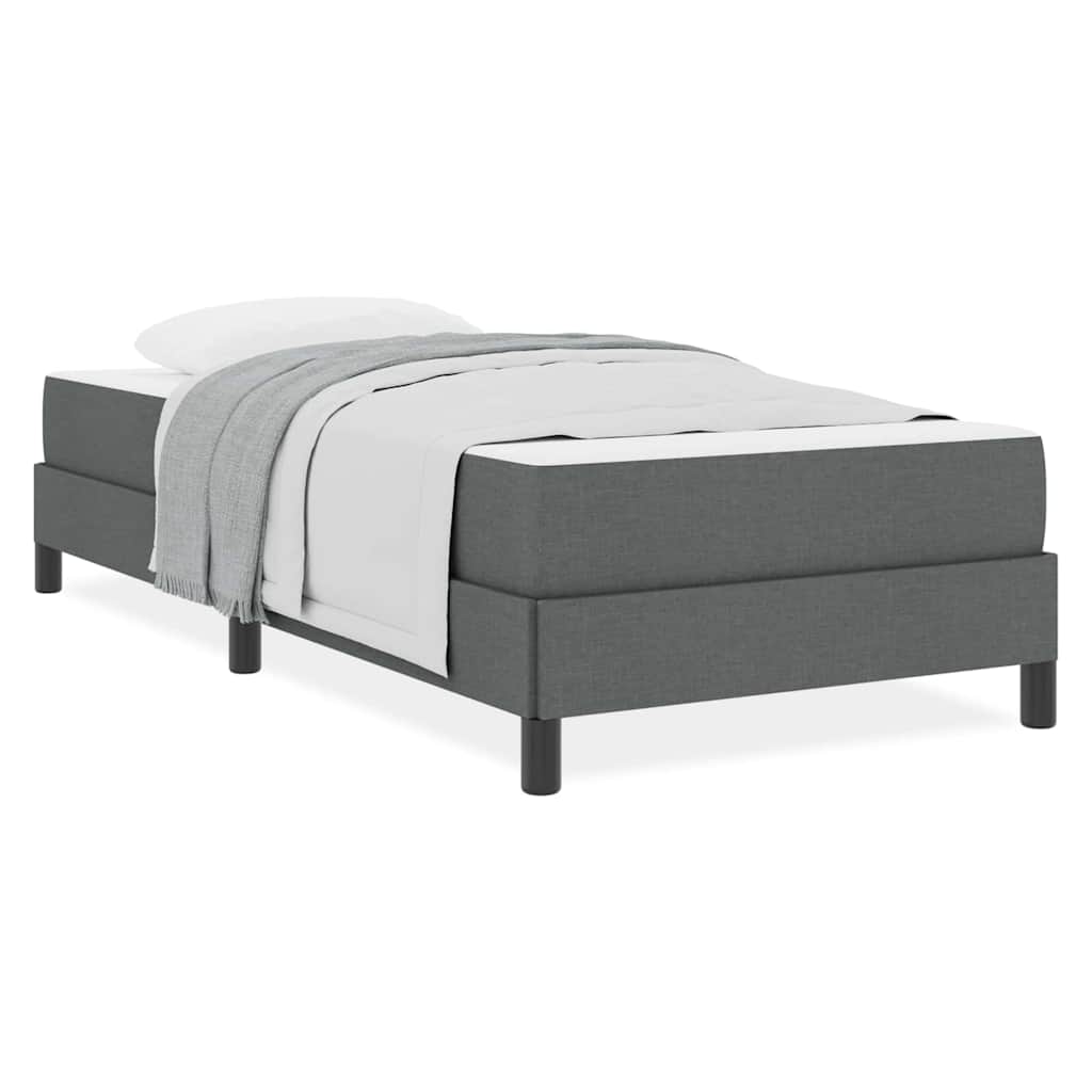Box Spring Seng Med Madras Mørkegrå 90 X 190 Cm Stof - Billede 4