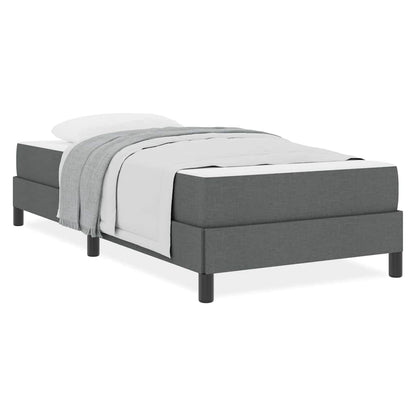 Box Spring Seng Med Madras Mørkegrå 90 X 190 Cm Stof - Billede 4