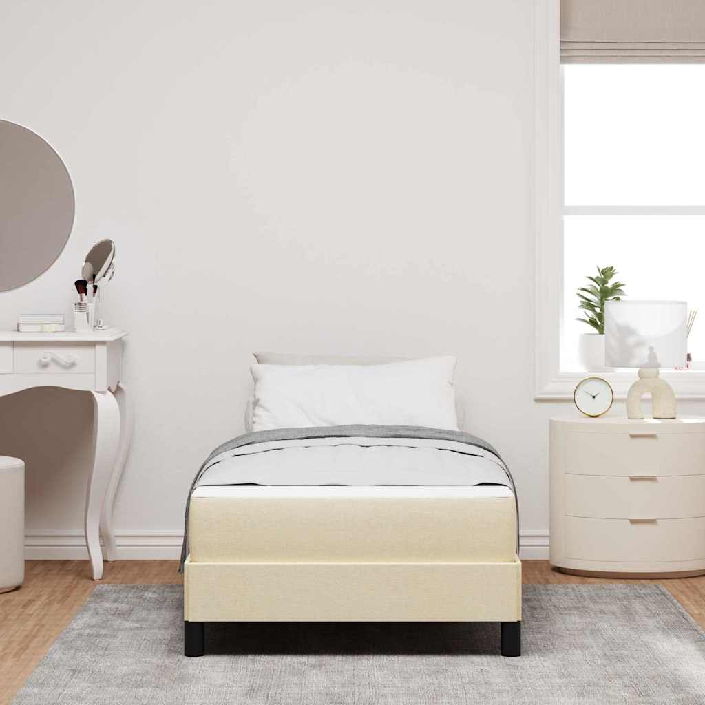 Box Spring Seng Med Madras Creme 90 X 190 Cm Stof - Billede 5