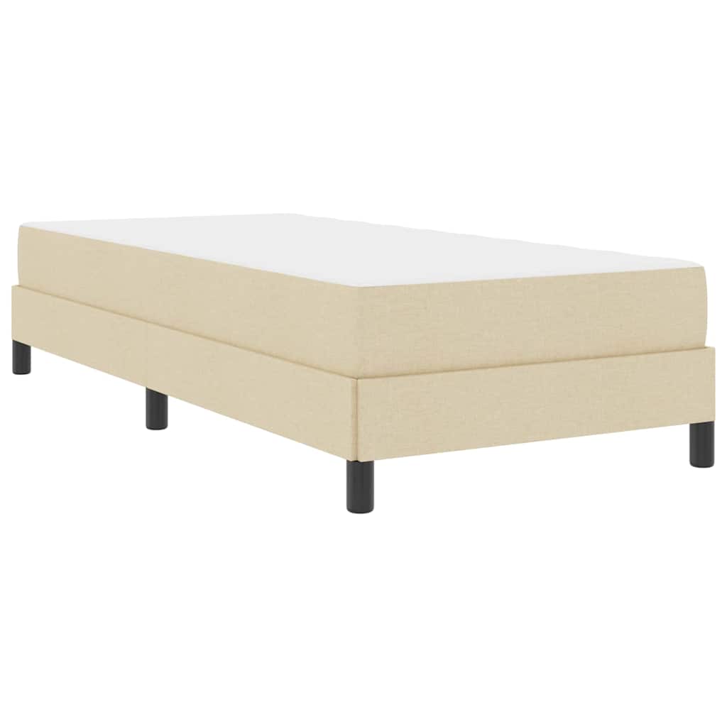 Box Spring Seng Med Madras Creme 90 X 190 Cm Stof - Billede 2