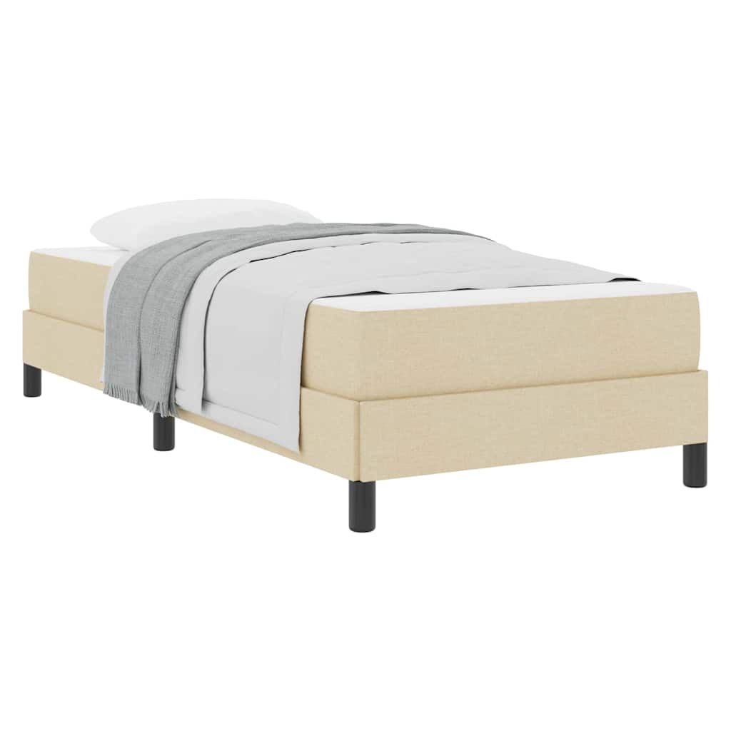 Box Spring Seng Med Madras Creme 90 X 190 Cm Stof - Billede 3