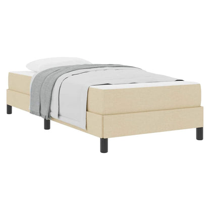 Box Spring Seng Med Madras Creme 90 X 190 Cm Stof - Billede 3