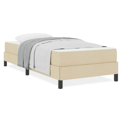 Box Spring Seng Med Madras Creme 90 X 190 Cm Stof - Billede 4