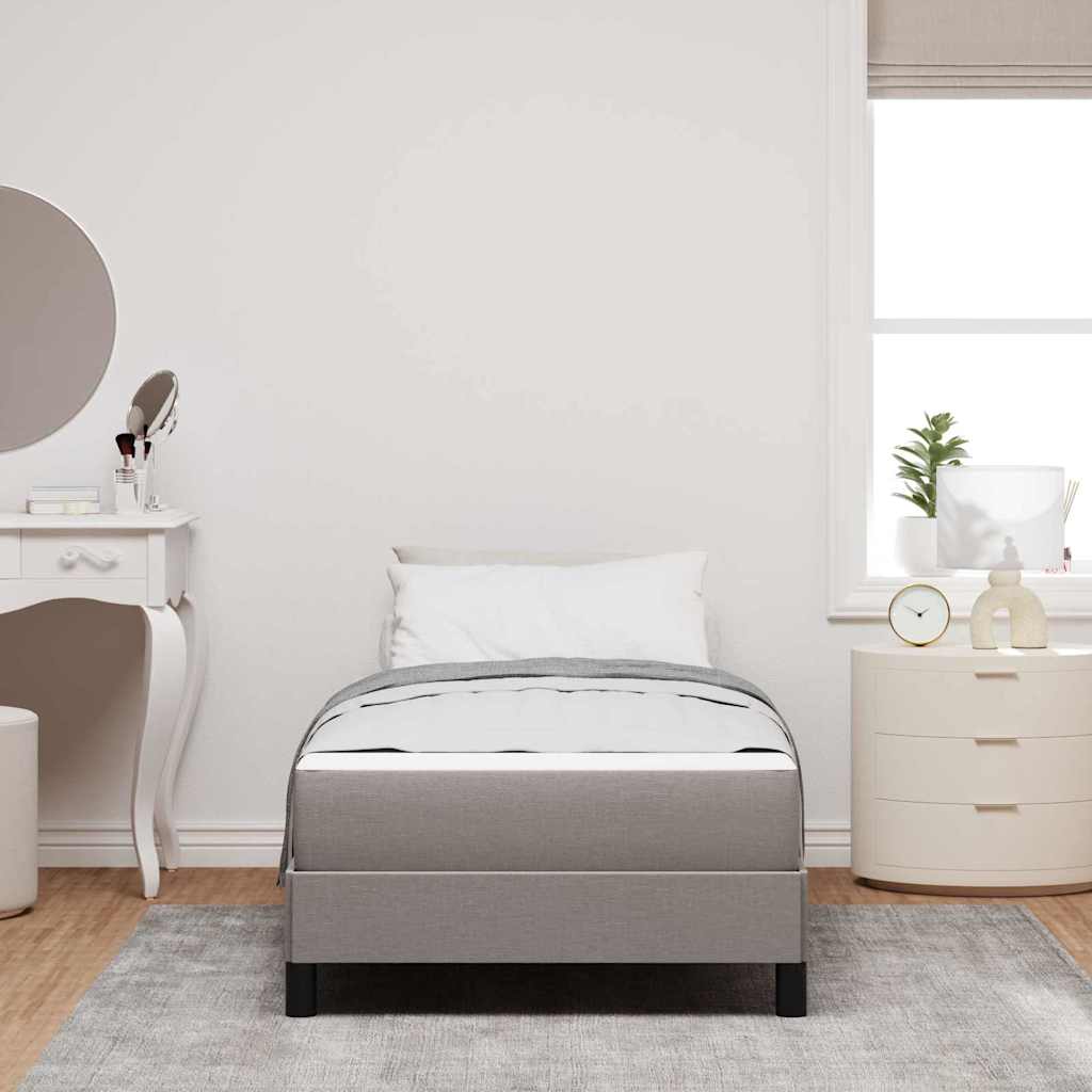 Box Spring Seng Med Madras Gråbrun 90 X 200 Cm Stof - Billede 5