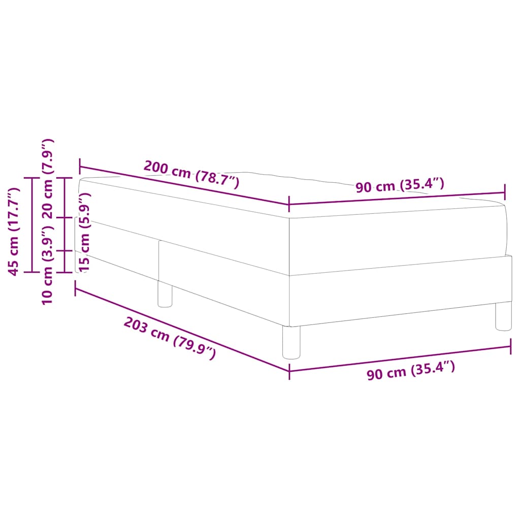 Box Spring Seng Med Madras Blå 90 X 200 Cm Stof - Billede 12