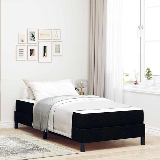 Box Spring Seng Med Madras Sort 100 X 200 Cm Stof - Hovedbillede