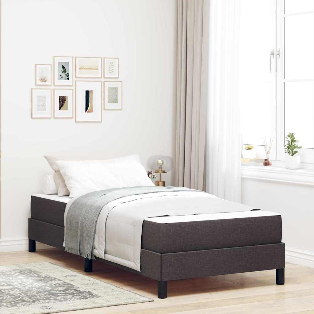 Box Spring Seng Med Madras Mørkebrun 100 X 200 Cm Stof - Hovedbillede