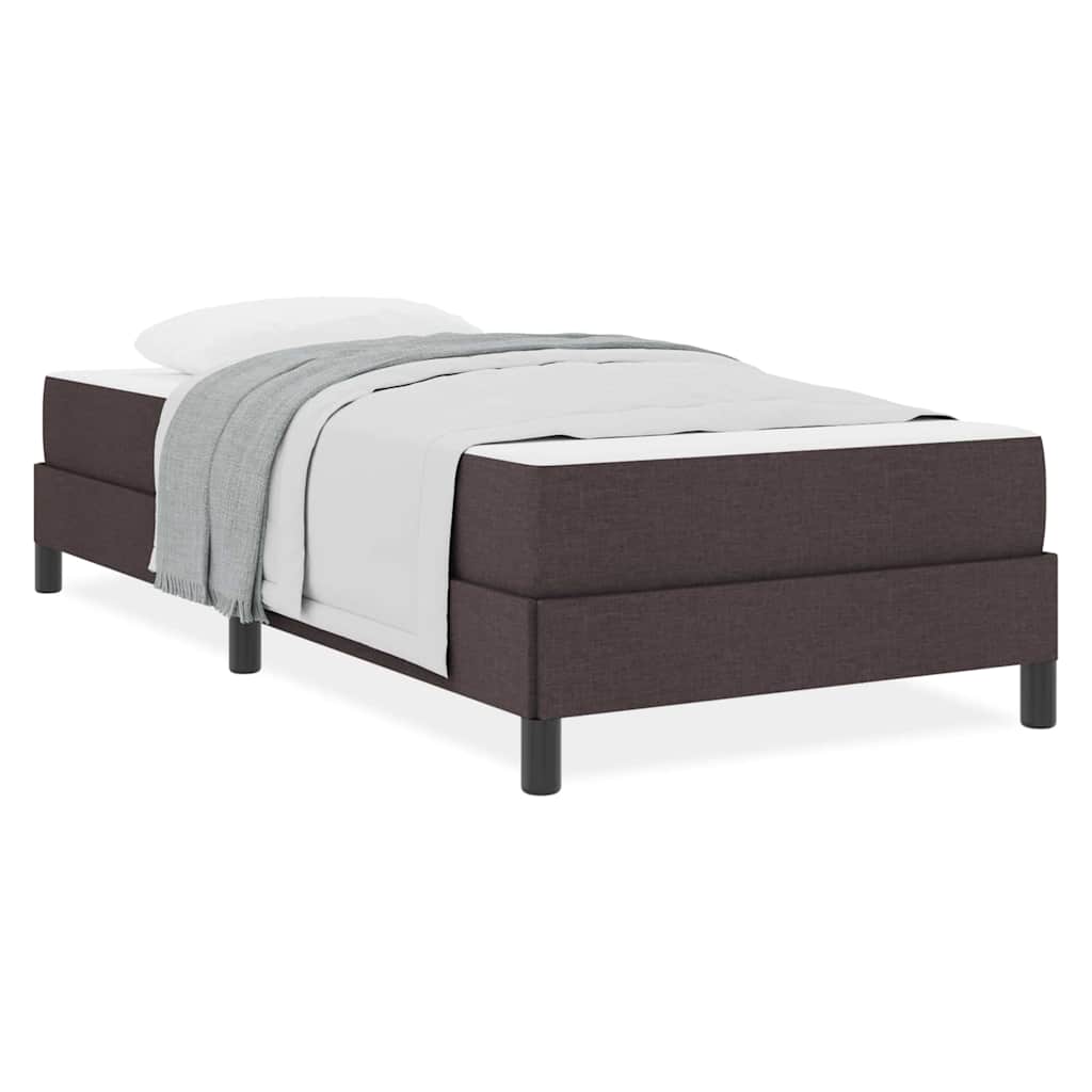 Box Spring Seng Med Madras Mørkebrun 100 X 200 Cm Stof - Billede 4