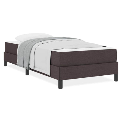 Box Spring Seng Med Madras Mørkebrun 100 X 200 Cm Stof - Billede 4