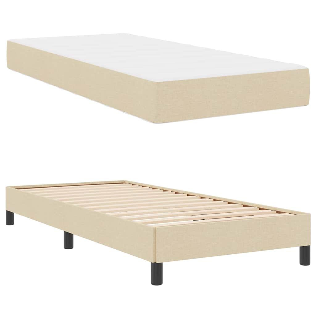 Box Spring Seng Med Madras Creme 100 X 200 Cm Stof - Billede 6