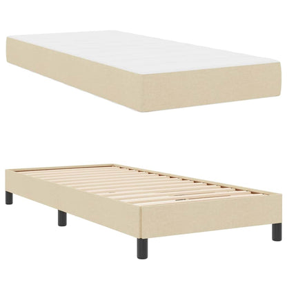 Box Spring Seng Med Madras Creme 100 X 200 Cm Stof - Billede 6