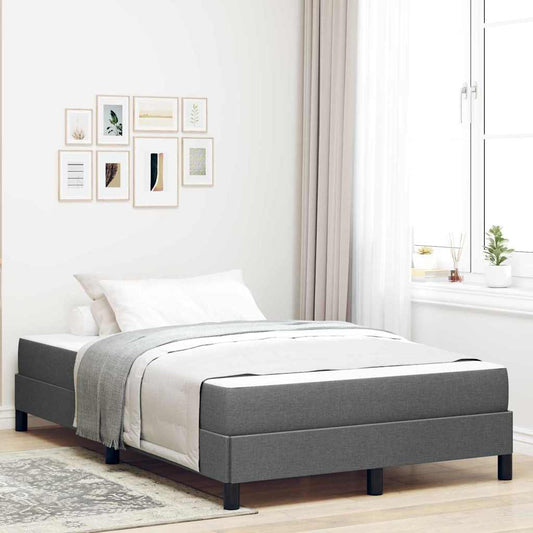 Box Spring Seng Med Madras Mørkegrå 120 X 190 Cm Stof - Hovedbillede