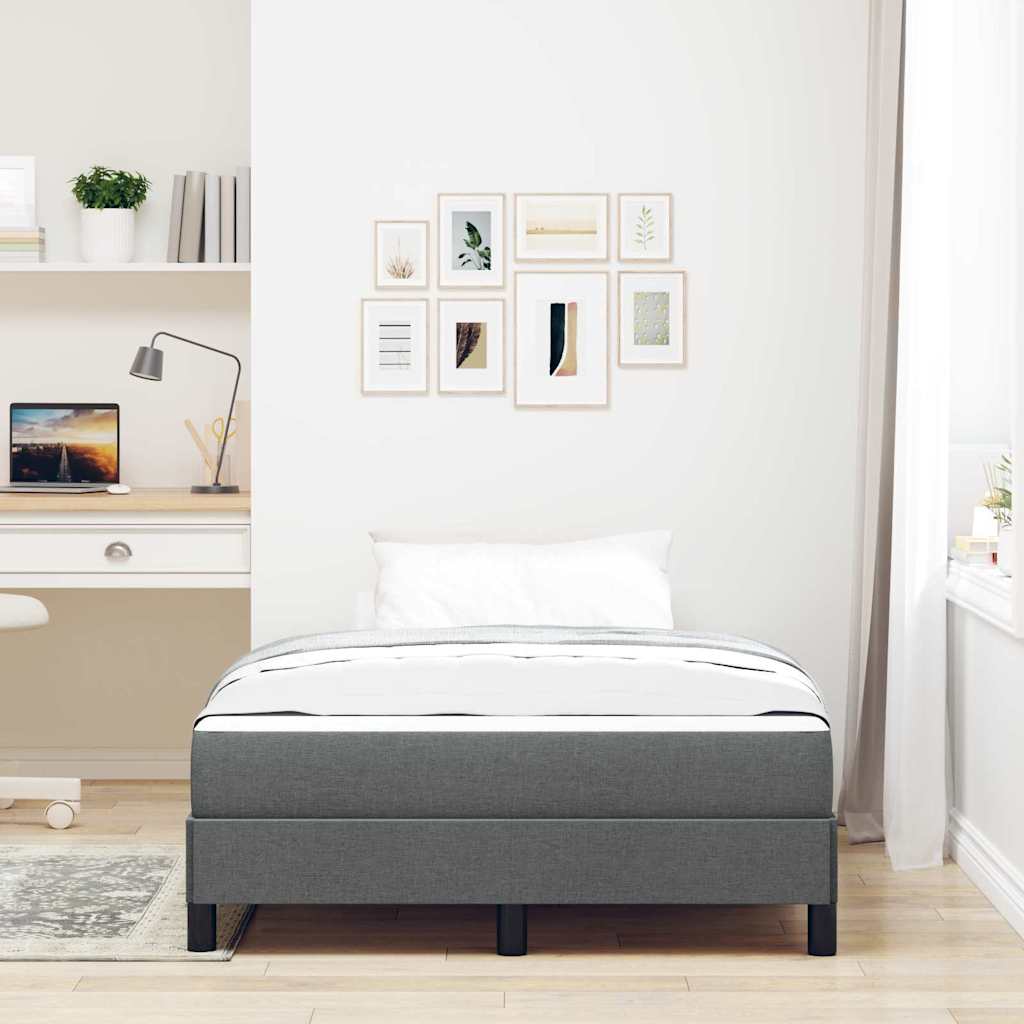 Box Spring Seng Med Madras Mørkegrå 120 X 190 Cm Stof - Billede 5