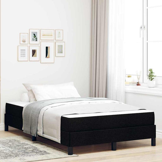 Box Spring Seng Med Madras Sort 120 X 190 Cm Stof - Hovedbillede