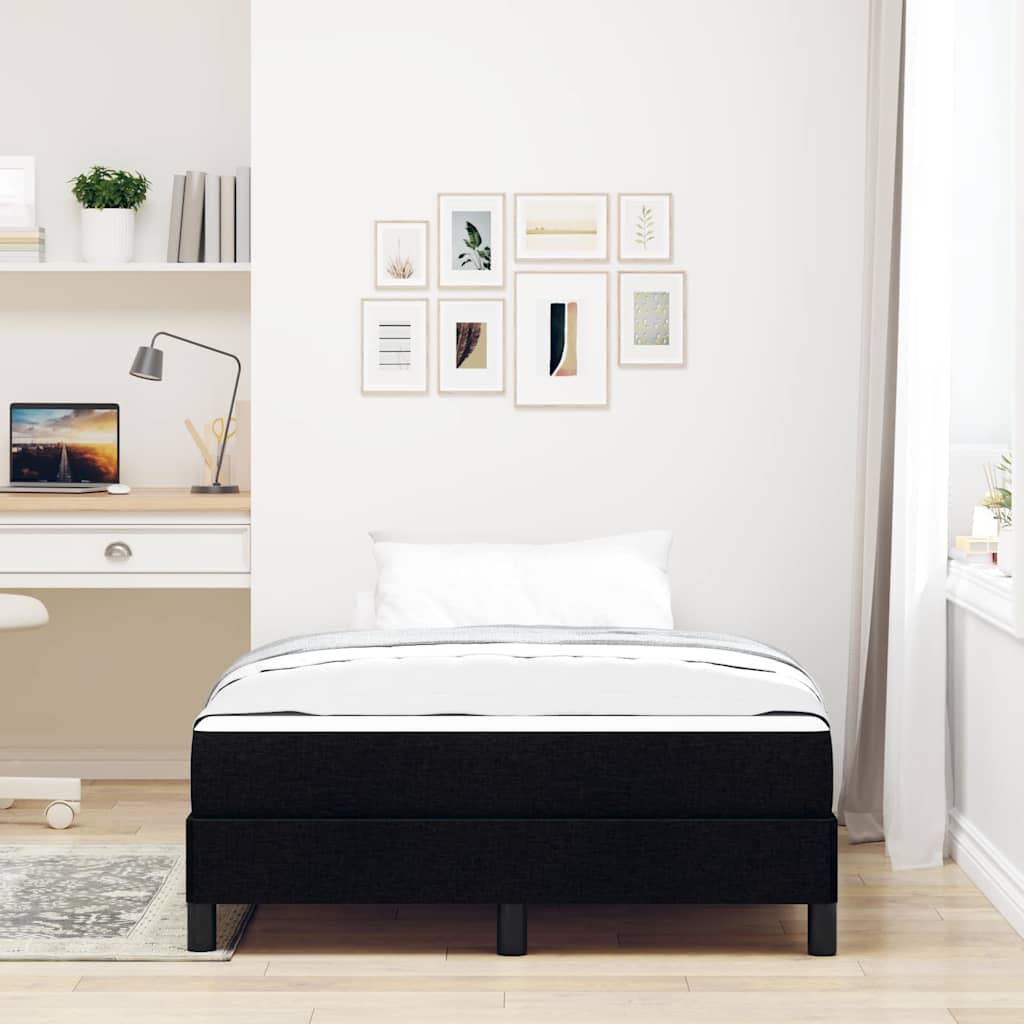 Box Spring Seng Med Madras Sort 120 X 190 Cm Stof - Billede 5