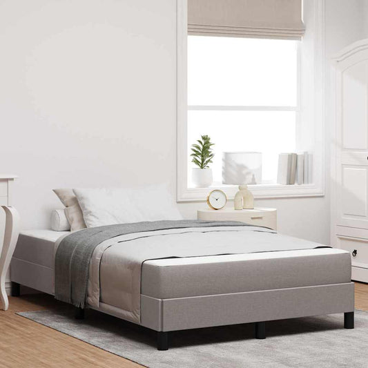 Box Spring Seng Med Madras Gråbrun 120 X 190 Cm Stof - Hovedbillede