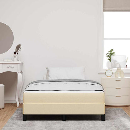 Box Spring Seng Med Madras Creme 120 X 190 Cm Stof - Billede 4