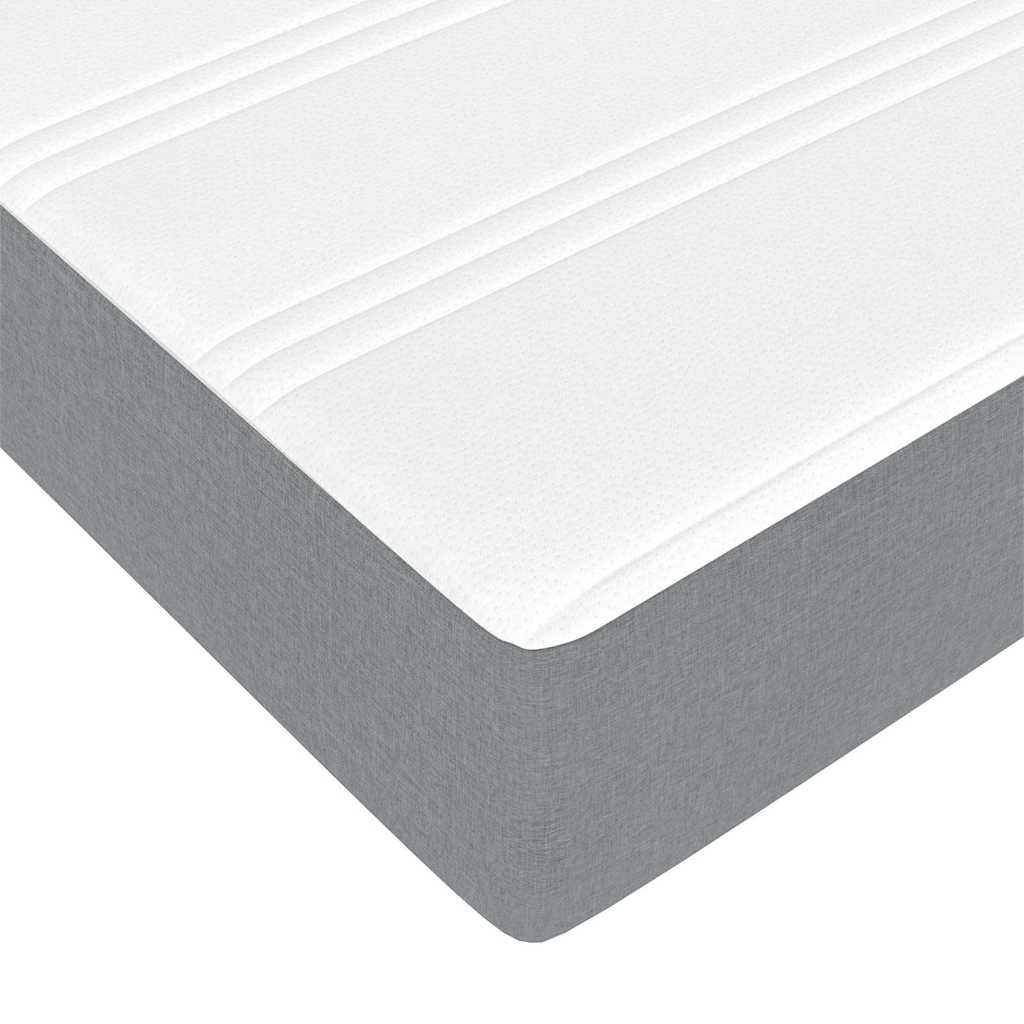 Box Spring Seng Med Madras Lysegrå 120 X 200 Cm Stof - Billede 11
