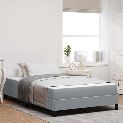 Box Spring Seng Med Madras Lysegrå 120 X 200 Cm Stof - Hovedbillede