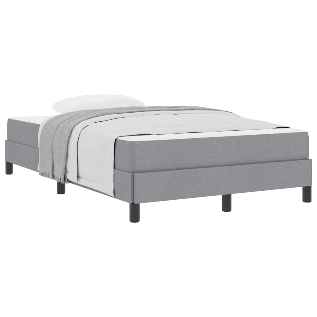 Box Spring Seng Med Madras Lysegrå 120 X 200 Cm Stof - Billede 3