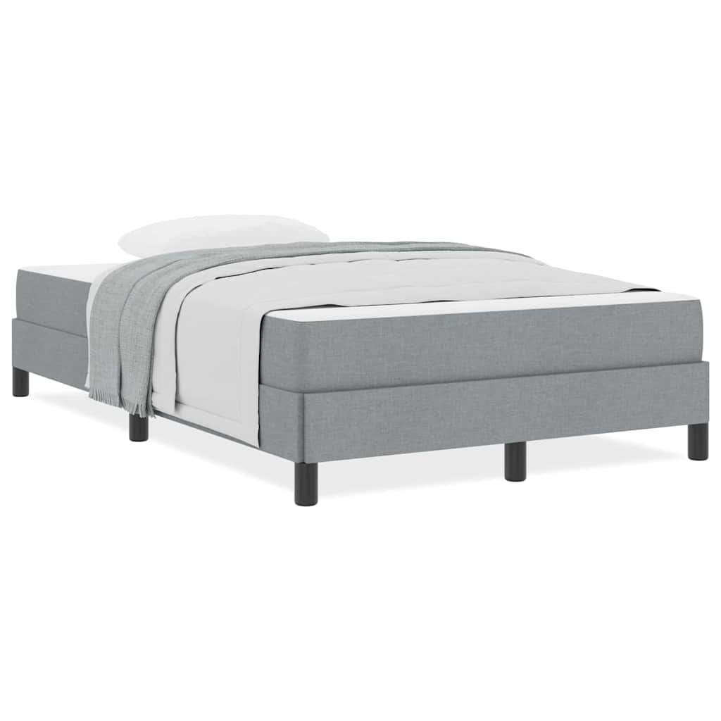 Box Spring Seng Med Madras Lysegrå 120 X 200 Cm Stof - Billede 4