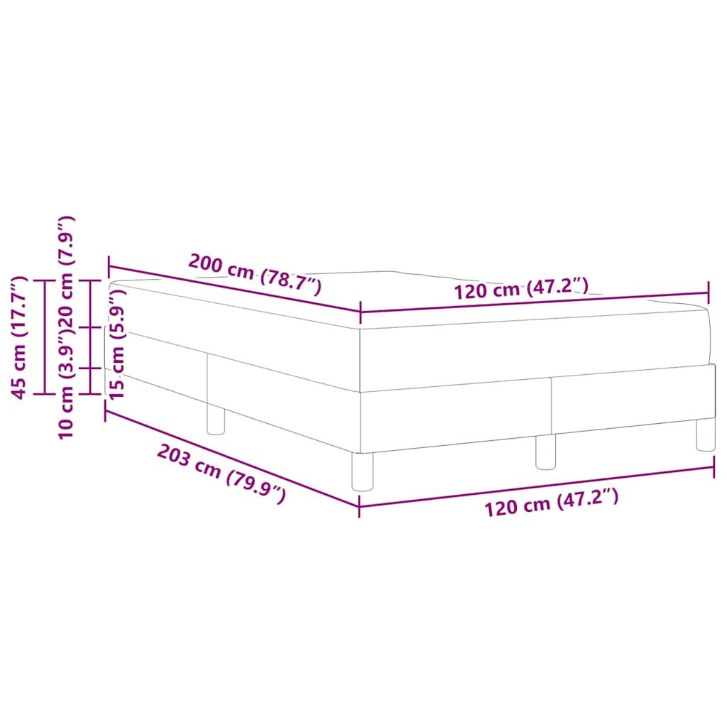 Box Spring Seng Med Madras Mørkegrå 120 X 200 Cm Stof - Billede 12
