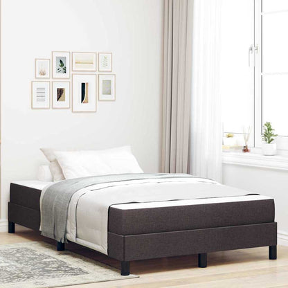 Box Spring Seng Med Madras Mørkebrun 120 X 200 Cm Stof - Hovedbillede