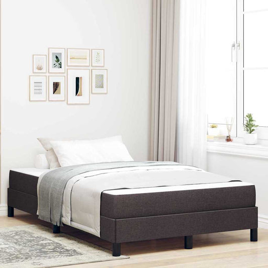 Box Spring Seng Med Madras Mørkebrun 120 X 200 Cm Stof - Hovedbillede